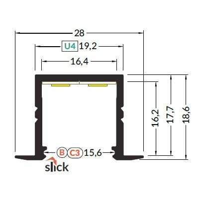 StrongLumio LED-profil Smart-In16 alu fehér 3000mm