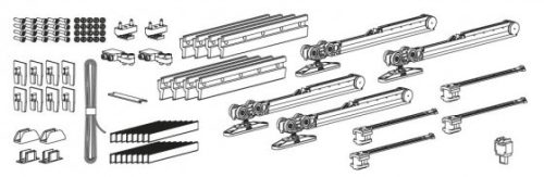 TERNO Vetro 40 synchro vasalat készlet üvegajtókhoz 80kg/8mm/4x lengéscsillapító