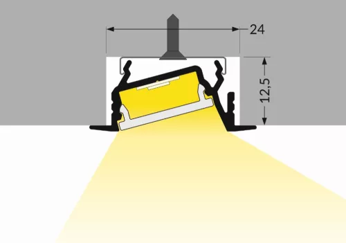 StrongLumio LED profil Diagonal 14, fekete, 3m