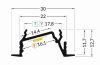 StrongLumio LED profil Diagonal 14, fehér, 4m