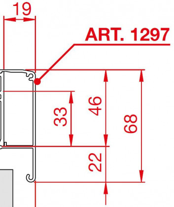 TERNO bbeltéri tolóajtó 40-120kg, takaró profil 1297/A/S 3m