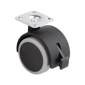   StrongCastors Kerék puha futófelülettel, át 50,szürke, kerék talppal és a fékkel