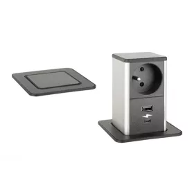   StrongPower PowerUp konnektor, 1x230V, USB A/C töltó, Fekete, FR