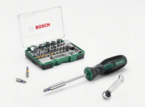 BOSCH 2607017331 27 részes racsnis készlet + kézi csavarhúzó