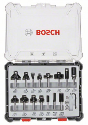 BOSCH 2607017471 15 részes marókészlet szárral átm. 6 mm