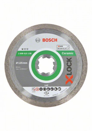 BOSCH 2608615138 X-LOCK gyémánt kerék, szabvány kerámiához, 125 × 1,6 × 7 mm