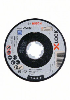 BOSCH 2608619252 X-LOCK lapos vágótárcsa Expert for Metal, 115 × 1,6 mm