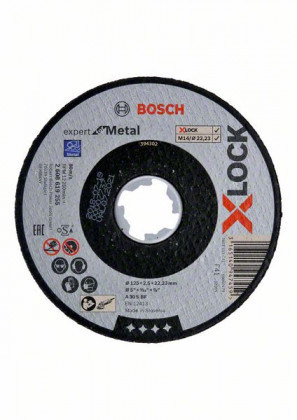 BOSCH 2608619255 X-LOCK lapos vágótárcsa Expert for Metal, 125 × 2,5 mm