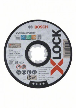 BOSCH 2608619268 X-LOCK lapos vágótárcsák Multi Material, 115 × 1 mm