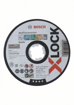 BOSCH 2608619269 X-LOCK lapos vágótárcsák Multi Material, 125 × 1 mm