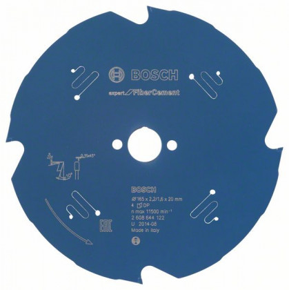 BOSCH 2608644122 Fűrészlap Expert szálcementhez 165 x 20 x 2,2 mm, 4