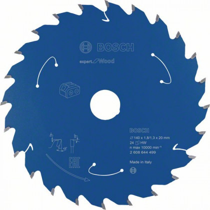 BOSCH 2608644499 Fűrészlap Expert for Fa akkumulátoros fűrészekhez 140x1,8/1,3x20mm, 24