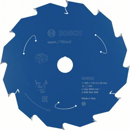 BOSCH 2608644506 Fűrészlap Expert for Fa akkumulátoros fűrészekhez 165x1,5/1x20mm, 12