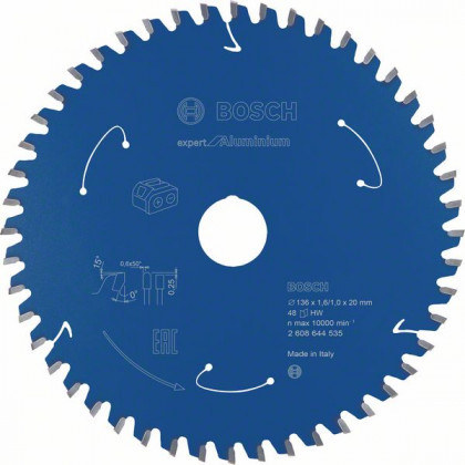 BOSCH 2608644535 Fűrészlap Expert alumíniumhoz - Akkumulátoros fűrészek 136×1,6×20 mm, 48