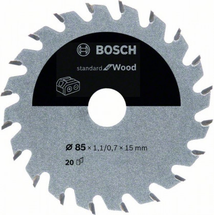 BOSCH 2608837666 Fűrészlap Standard for Wood akkumulátoros fűrészekhez 85×1,1×15 mm, 20