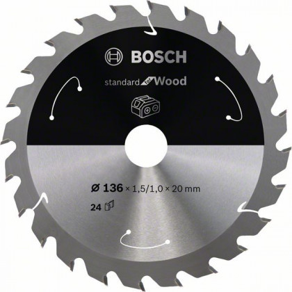 BOSCH 2608837668 Fűrészlap Standard for Wood akkumulátoros fűrészekhez 136×1,5×20 mm, 24