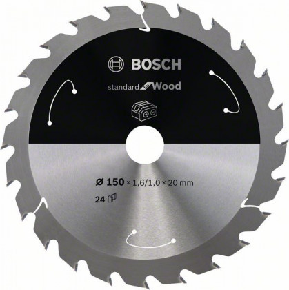 BOSCH 2608837674 Fűrészlap Standard for Wood akkumulátoros fűrészekhez 150×1,6×20 mm, 24