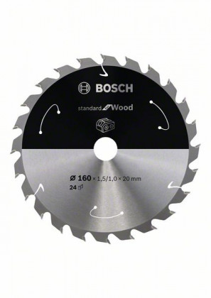 BOSCH 2608837676 Fűrészlap Standard for Wood akkumulátoros fűrészekhez 160×1,5×20 mm, 24