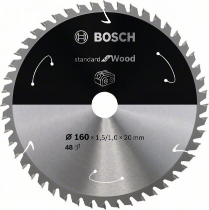 BOSCH 2608837678 Fűrészlap Standard for Wood akkumulátoros fűrészekhez 160×1,5×20 mm, 48