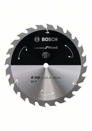 BOSCH 2608837679 Fűrészlap Standard for Wood akkumulátoros fűrészekhez 165×1,5×10 mm, 24