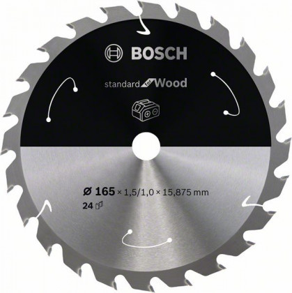 BOSCH 2608837681 Fűrészlap standard fához AKU-hoz 165×1,5×15,875 mm, 24