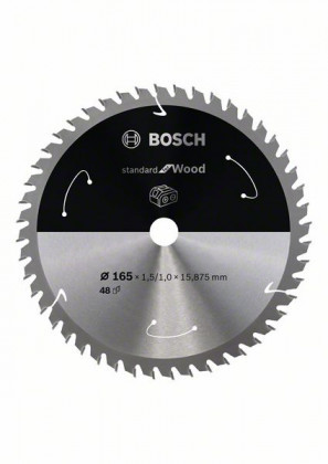 BOSCH 2608837683 Fűrészlap standard fához AKU-hoz 165×1,5×15,875 mm, 48