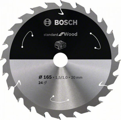 BOSCH 2608837685 Fűrészlap Standard for Wood akkumulátoros fűrészekhez 165×1,5×20 mm, 24