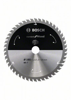 BOSCH 2608837687 Fűrészlap Standard for Wood akkumulátoros fűrészekhez 165×1,5×20 mm, 48