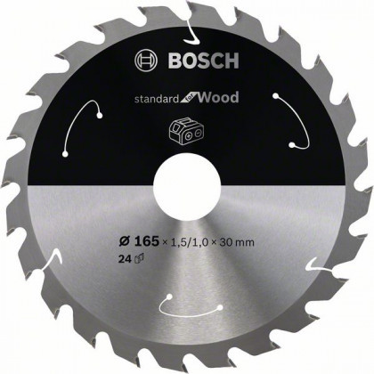 BOSCH 2608837688 Fűrészlap Standard for Wood akkumulátoros fűrészekhez 165×1,5×30 mm, 24