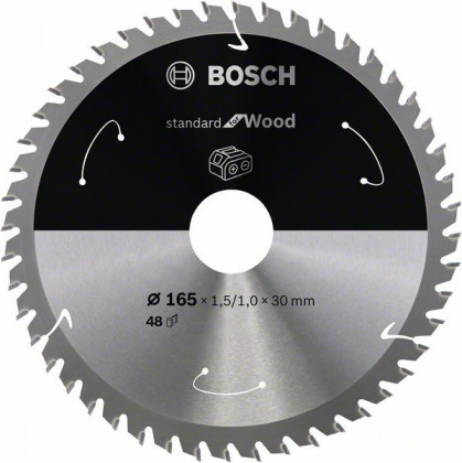 BOSCH 2608837689 Fűrészlap Standard for Wood akkumulátoros fűrészekhez 165×1,5×30 mm, 48