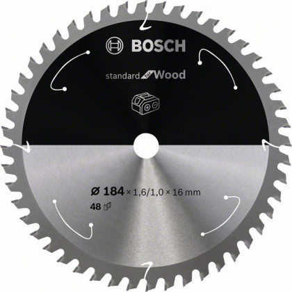 BOSCH 2608837701 Fűrészlap Standard for Wood akkumulátoros fűrészekhez 184×1,6×16 mm, 48