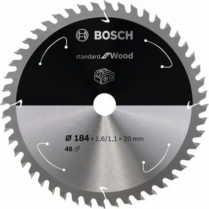 BOSCH 2608837703 Fűrészlap Standard for Wood akkumulátoros fűrészekhez 184×1,6×20 mm, 48