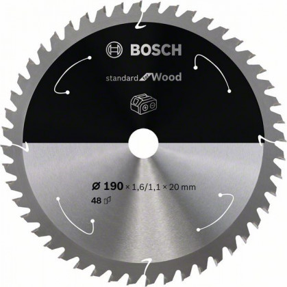 BOSCH 2608837705 Fűrészlap Standard for Wood akkumulátoros fűrészekhez 190×1,6×20 mm, 48