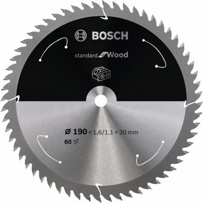 BOSCH 2608837711 Fűrészlap Standard for Wood akkumulátoros fűrészekhez 190×1,6×30 mm, 60