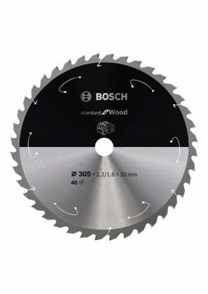 BOSCH 2608837741 Fűrészlap Standard for Wood akkumulátoros fűrészekhez 305×2,2×30 mm, 40