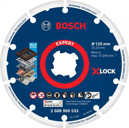 BOSCH 2608900533 X-LOCK gyémánt fém kerék 125 mm