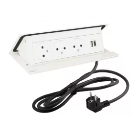 LEGRAND PopUp, 3x230V, 1x USB A/C, fehér mat