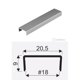 SEVROLL 06033 U profil rétegelt lemezhez 18mm 3m grafit