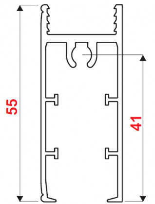 SEVROLL 05800 GM 18 alsó takaró profil 3m 18mm ezüst