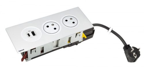 K-LEGRAND Disq'In 2x 230V + 1x USB A/C, fehér/fehér