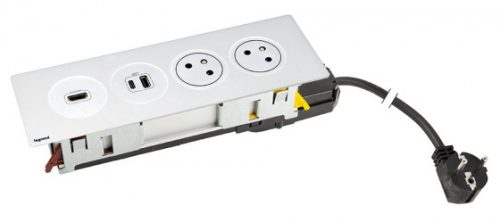 K-LEGRAND Disq'In 2x 230V + 1x USB A/C, HDMI, fehér/fehér