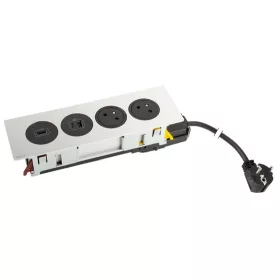   K- LEGRAND Disq'In 2x 230V + 1x USB A/C, HDMI, černá/nerez