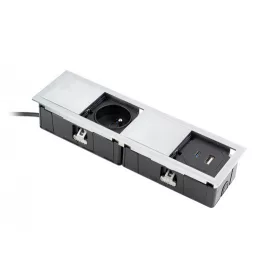   VersaHit Mono combi 1x230V, 1x USB A/C töltő, csiszolt alumínium