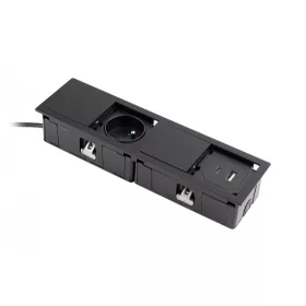 VersaHit Mono combi 1x230V, 1x USB A/C töltő, fekete matt
