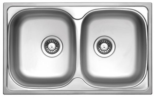 StrongSinks S1 Mosogató Welland polír. rozsdam. acél 780x480, dupla, felső szer.