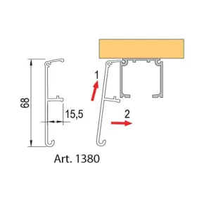   TERNO bbeltéri tolóajtó 40-120kg, takaró profil fekete 1380/A/S 3m