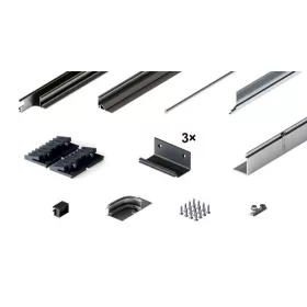   HAWA 31515 Folding Concepta III 20/25 vezetőkészlet 2 szárnyhoz, jobb, ezüst