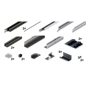   HAWA 31518 Folding Concepta III 20/25 vezetőkészlet 4 szárnyhoz, ezüst