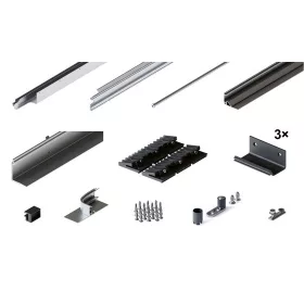  HAWA 31516 Folding Concepta III 20/25 vezetőkészlet 3 szárnyhoz, bal, ezüst
