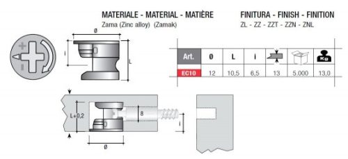 Excenter EC10 átmérő 12mm